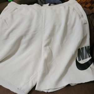 Men's white Nike sweat shorts size large